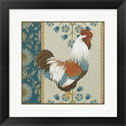 Framed Cottage Rooster II Print