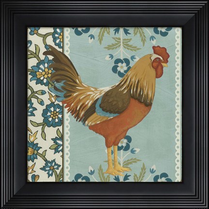 Framed Cottage Rooster IV Print