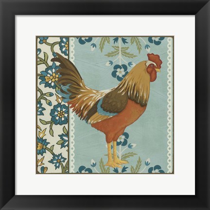 Framed Cottage Rooster IV Print