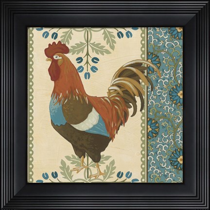 Framed Cottage Rooster V Print