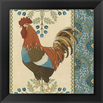 Framed Cottage Rooster V Print