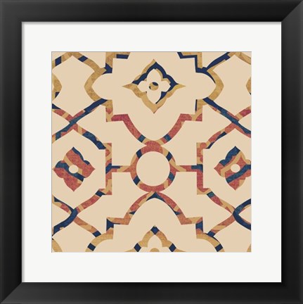 Framed Morocco Tile I Print