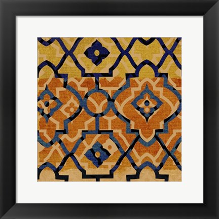 Framed Morocco Tile V Print