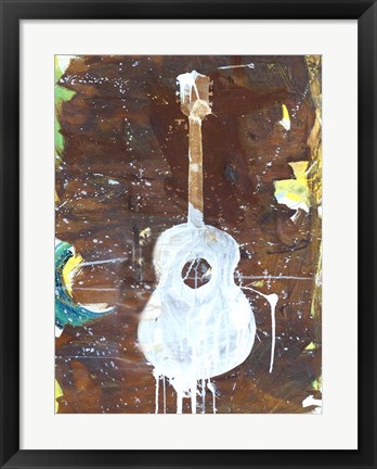 Framed Yellow Guitar Print