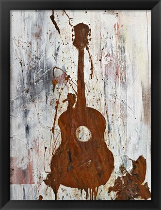 Framed Rust Guitar Print