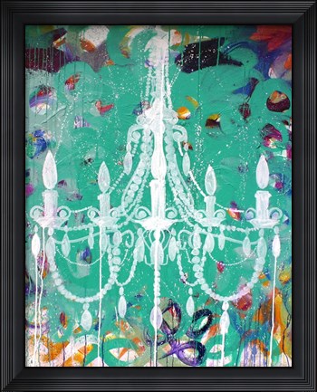 Framed Emerald Chandelier Print