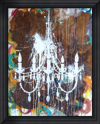 Framed White Chandelier Print