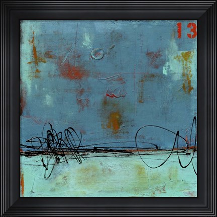 Framed Blue Bay Marina I Print