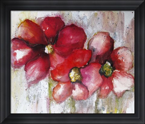 Framed Fuchsia Poppies II Print