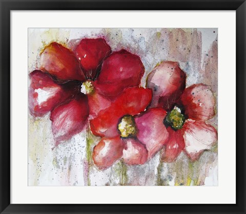 Framed Fuchsia Poppies II Print