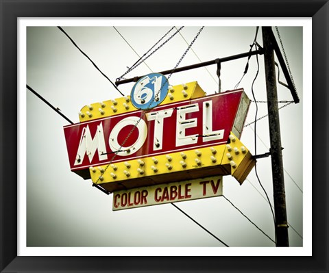 Framed Vintage Motel V Print