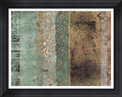 Framed Lotus Patina I Print