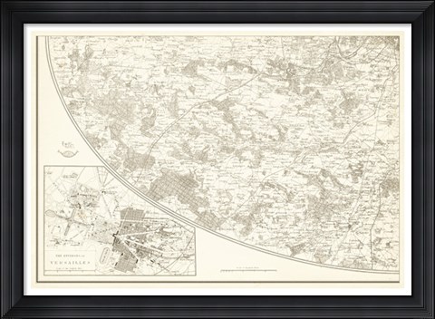 Framed Sepia Environs Paris III Print