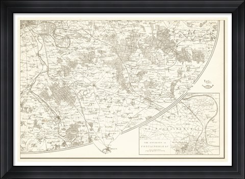 Framed Sepia Environs Paris IV Print