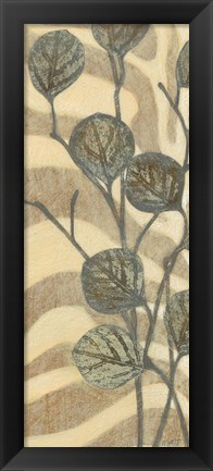 Framed Leaves on Stripes I Print