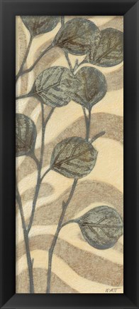 Framed Leaves on Stripes II Print