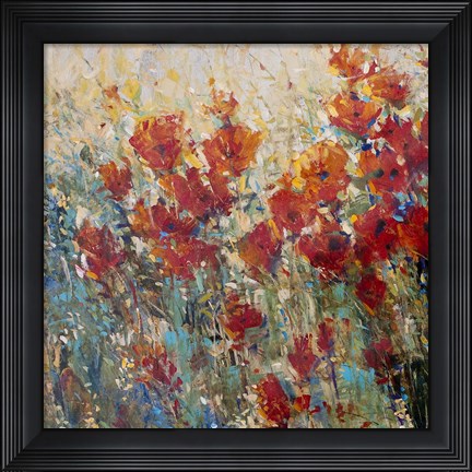Framed Red Poppy Field I Print