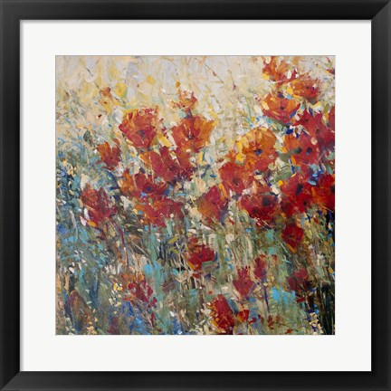 Framed Red Poppy Field I Print