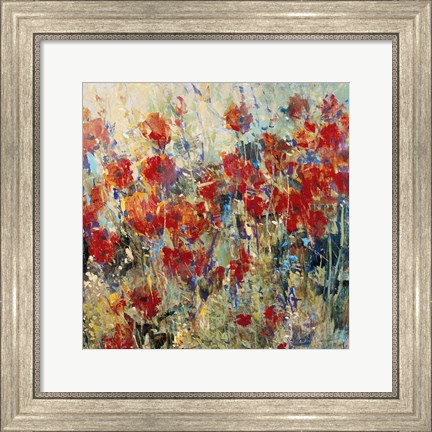 Framed Red Poppy Field II Print