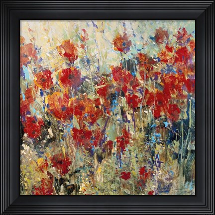 Framed Red Poppy Field II Print