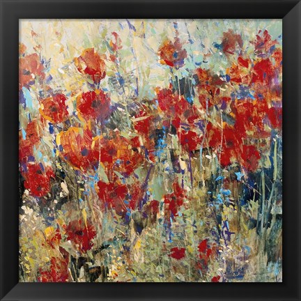 Framed Red Poppy Field II Print