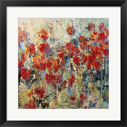 Framed Red Poppy Field II Print