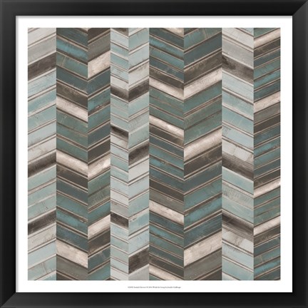 Framed Stacked Chevron I Print