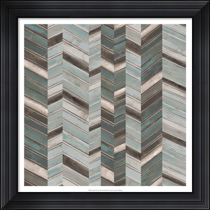 Framed Stacked Chevron II Print