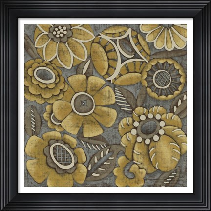 Framed Ochre Garden II Print