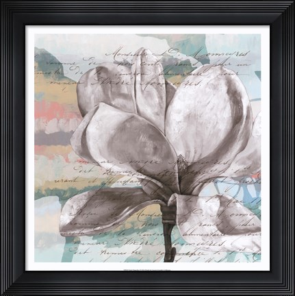 Framed Pastel Magnolias I Print
