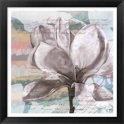 Framed Pastel Magnolias I Print