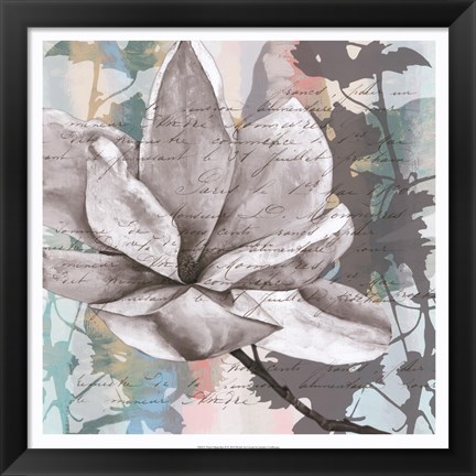 Framed Pastel Magnolias II Print