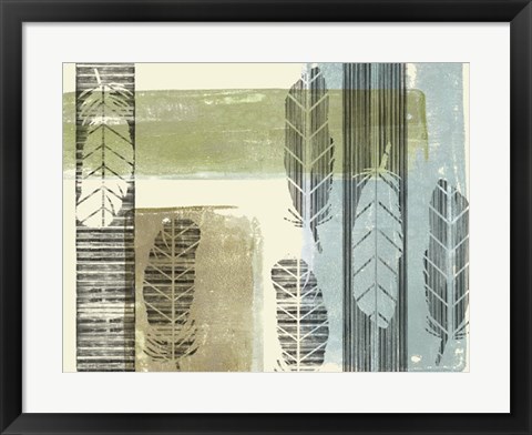 Framed Stamped Feathers I Print