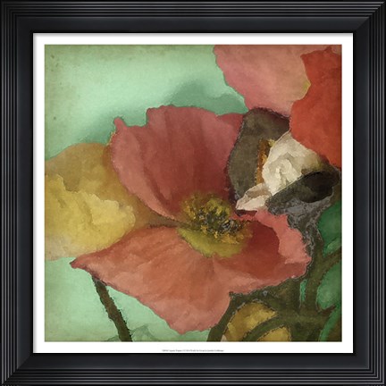 Framed Aquatic Poppies I Print