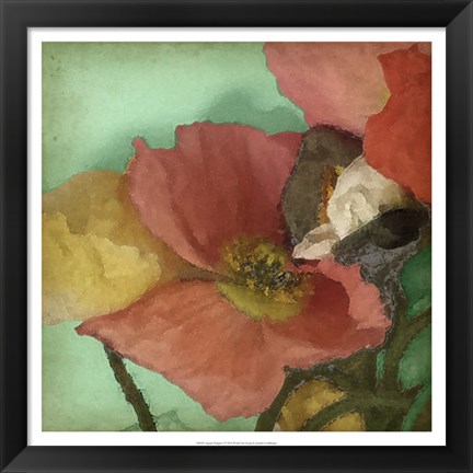 Framed Aquatic Poppies I Print