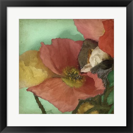 Framed Aquatic Poppies I Print