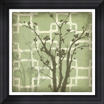 Framed Silhouette &amp; Pattern III Print