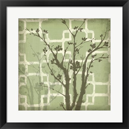 Framed Silhouette &amp; Pattern III Print