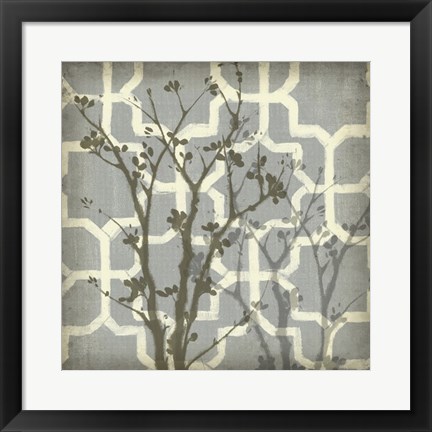 Framed Silhouette &amp; Pattern V Print