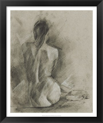 Framed Charcoal Figure Study I Print