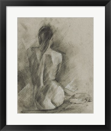 Framed Charcoal Figure Study I Print