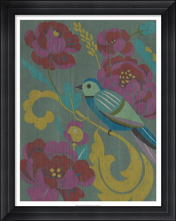 Framed Peony Chintz II Print