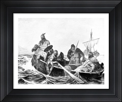 Framed Norsemen Landing in Iceland Print