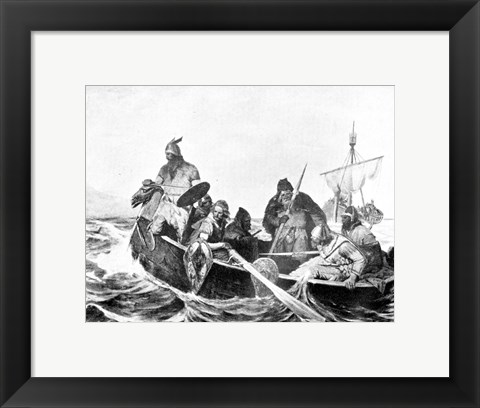 Framed Norsemen Landing in Iceland Print