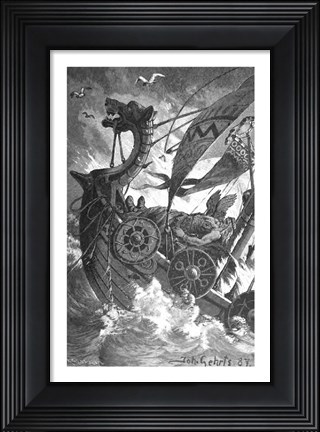 Framed Viking Burial Print