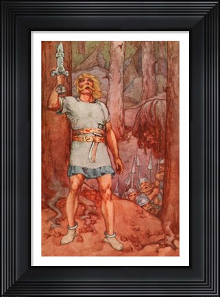 Framed Beowulf, A Book of Myths Print