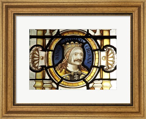 Framed Crovan stained glass at Tynwald, the Parliament of the Isle of Man Print