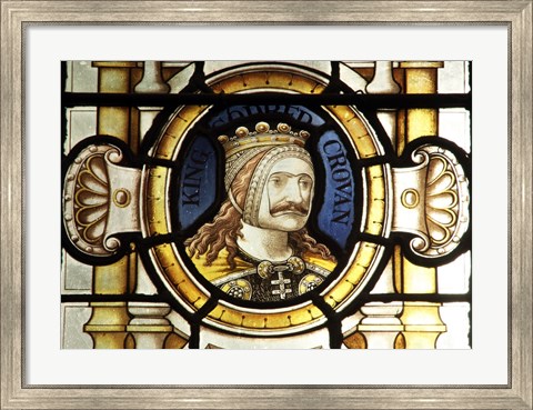Framed Crovan stained glass at Tynwald, the Parliament of the Isle of Man Print