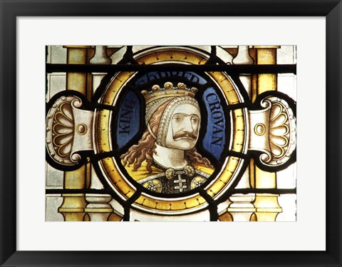 Framed Crovan stained glass at Tynwald, the Parliament of the Isle of Man Print