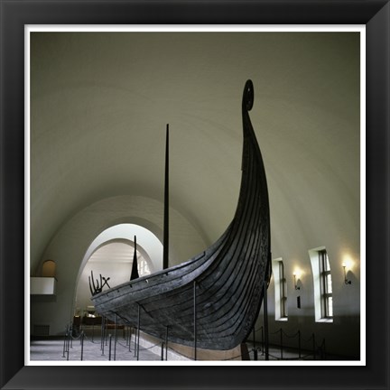 Framed 9th Century Viking Ships Oslo, Norway Print